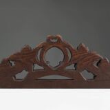 Fronton en chêne avec feuilles de chêne sculptées à la main, France vers 1850