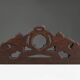 Oak pediment with hand-carved oak leaves around a wreath, France ca. 1850
