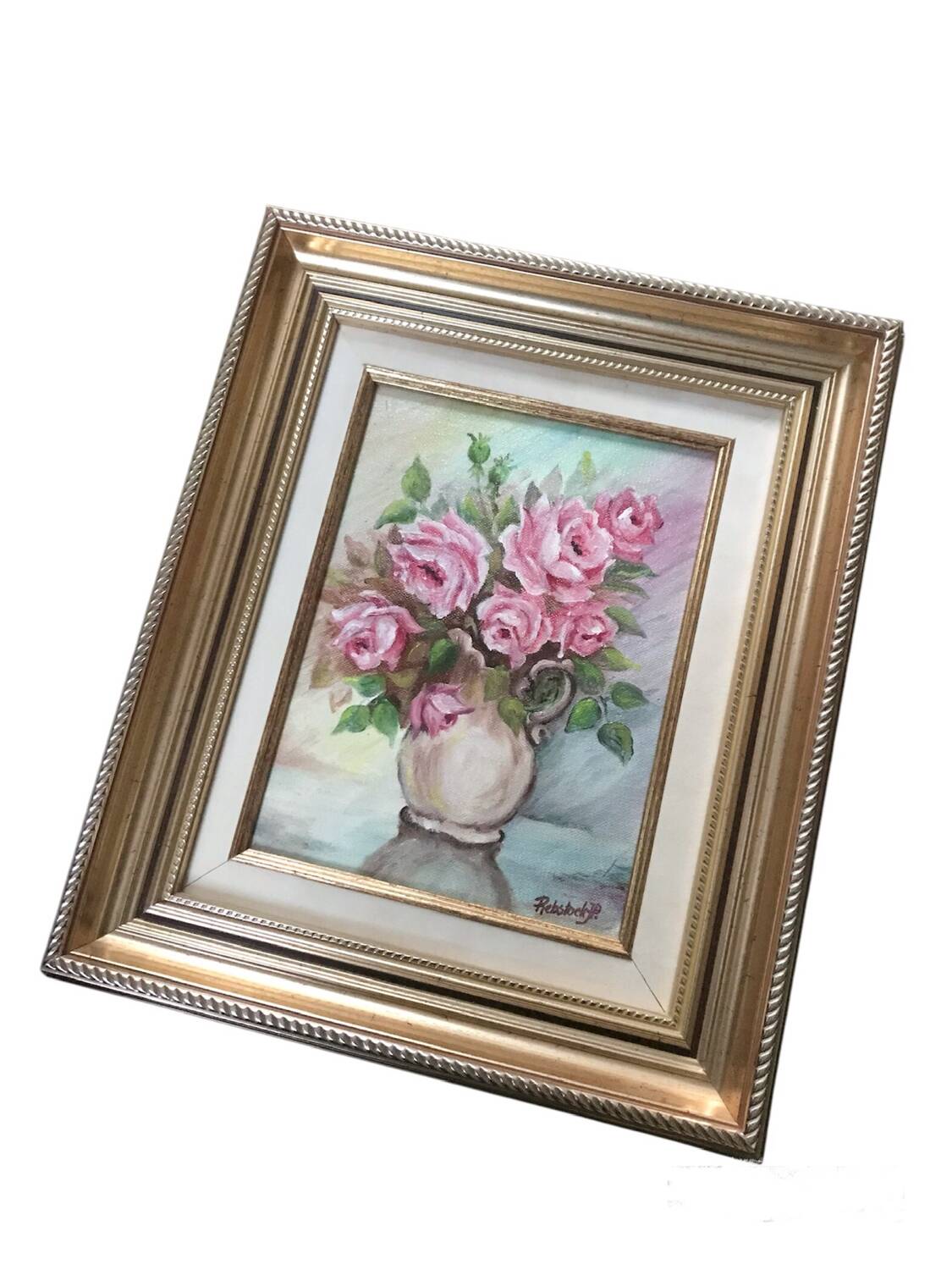 Framed canvas painting