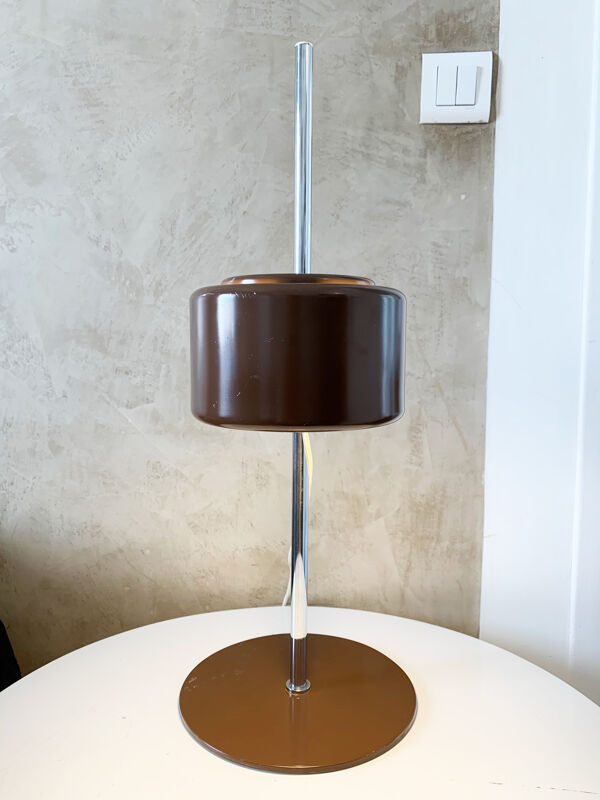 Lampe de table piccolo brown and chrome par Lyfa du Danemark, années 1970