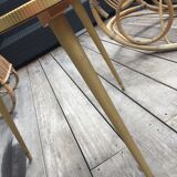Coffee table vintage tripod feet compass