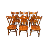 Set of 6 country western style chairs