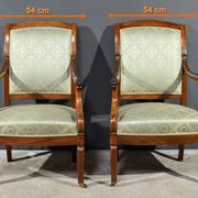 Pair of Crossed Armchairs in Mahogany, Restoration Period – Early 19th Century