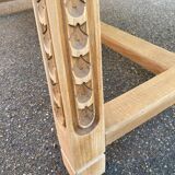 Renovated 19th-century Breton farmhouse dining table, extendable, in oak, 200-290 cm.