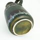 Fat lava ceramic vase with handle, green glaze, West Germany, 1970s