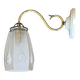 Vintage brass wall light with Art Nouveau tulip shade.