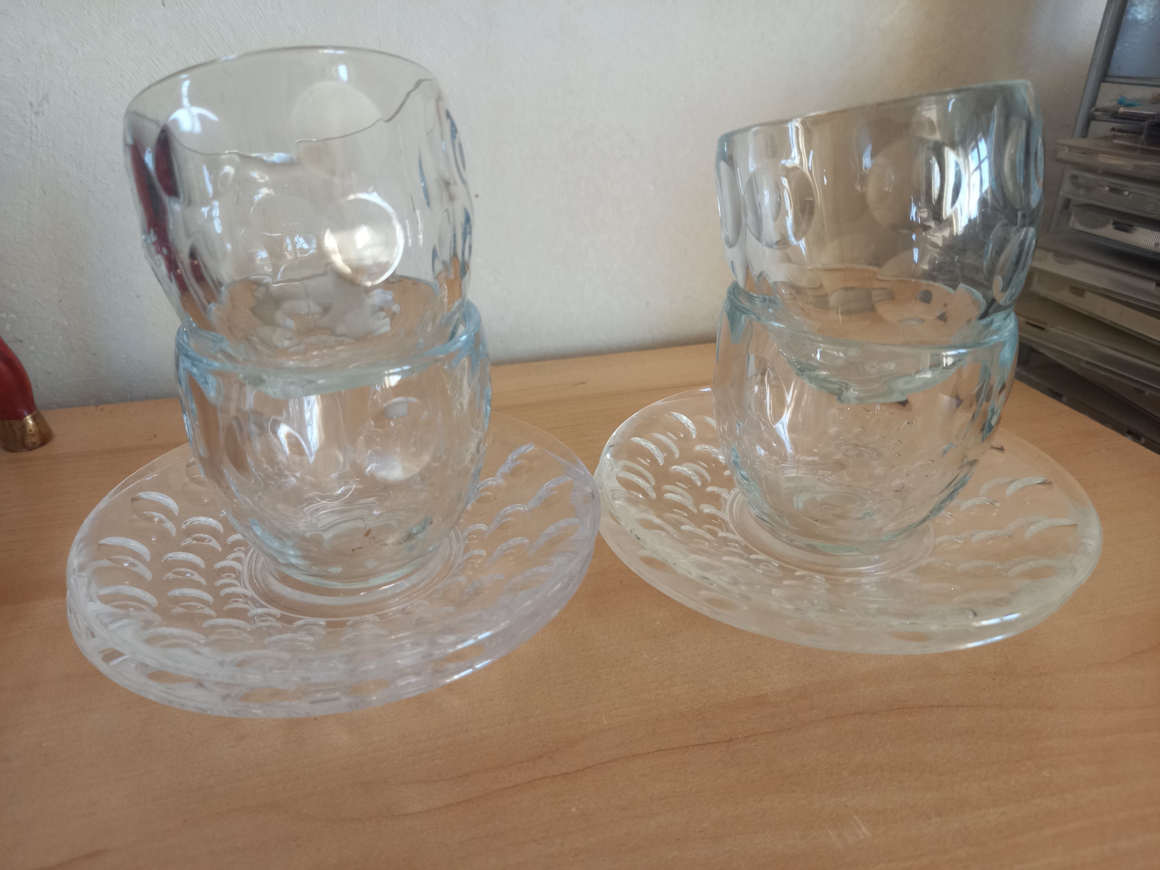 Set 4 cups 4 sub-cups Guzzini bubble model Venice