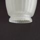 Set of 3 White Opaque Glass Shades With Ribbed Detail Pink Frilled Edge