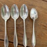 4 tablespoons in vintage silver metal