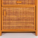 Armoire vintage en rotin et osier