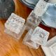 Set of 3 bottle vintage molded glass whiskey decanter