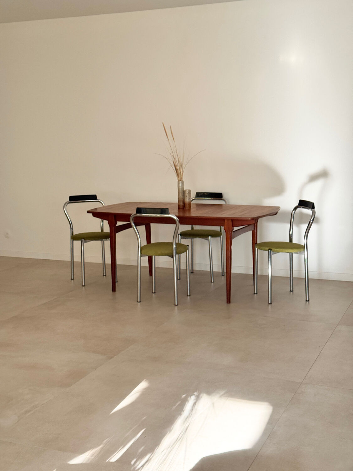 Vintage teak Scandinavian extendable dining table