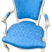 2 fauteuils Louis XV bleu