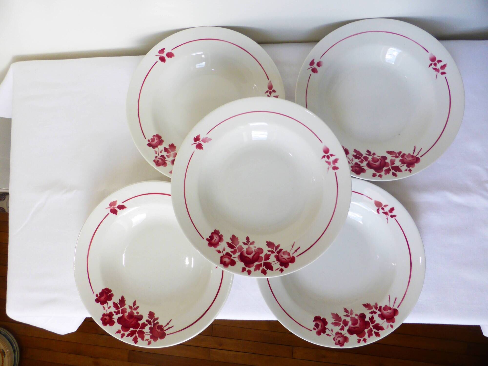 5 assiettes creuses vintage du Moulin des Loups 220627