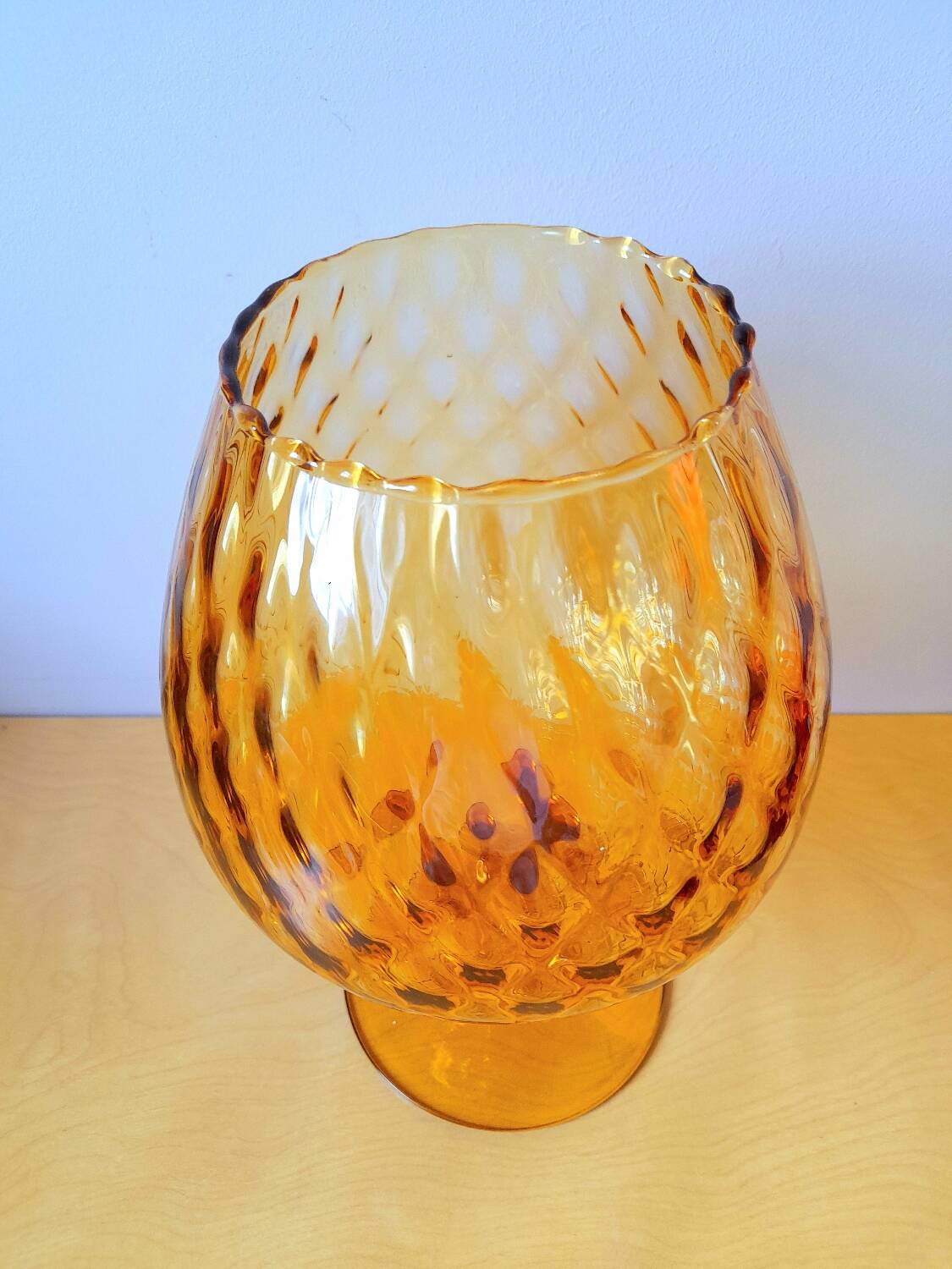 Amber glass vase Empoli 1970