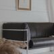 Scandinavian sofa - 2-seater leather and chrome - beke - vintage