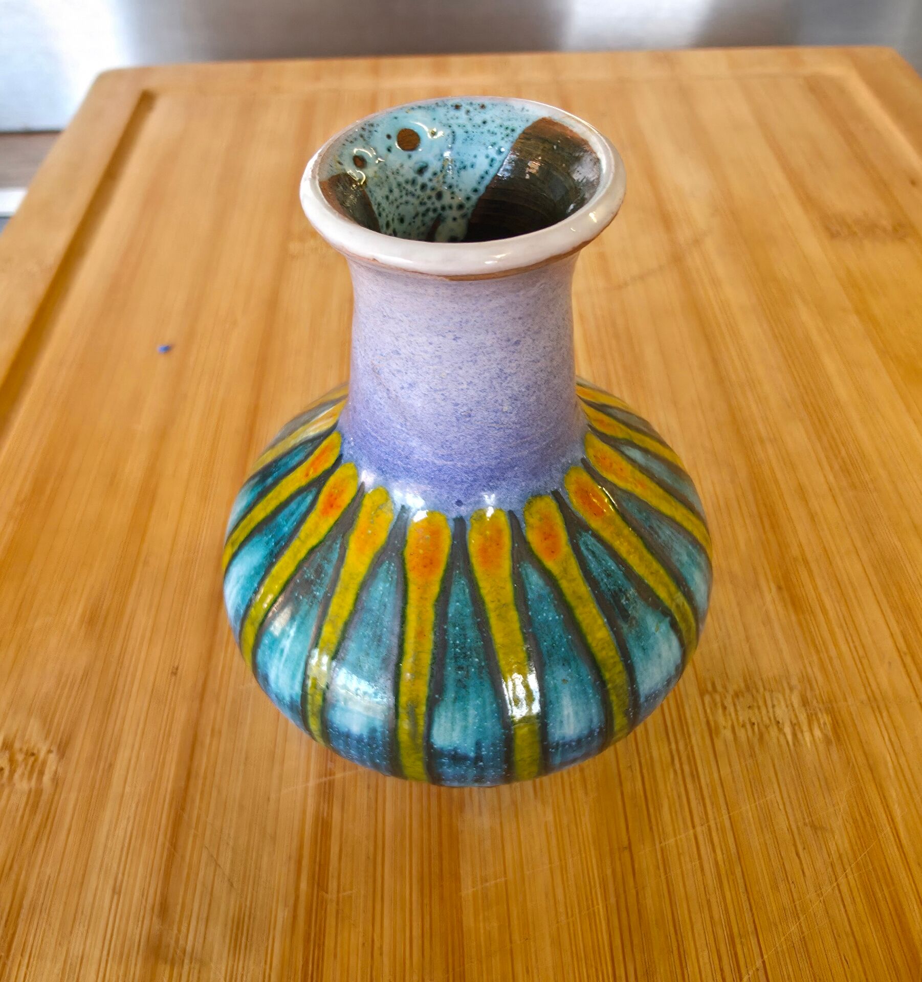 Mini vase soliflore style Vallauris vintage – 1960s polychrome