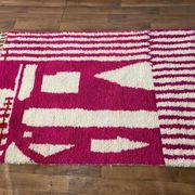 Grand tapis rose fait main 300cmx200cm