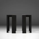Black stackable stools of side tables (new) by Bram Vanderbeke, Belgium, 2017