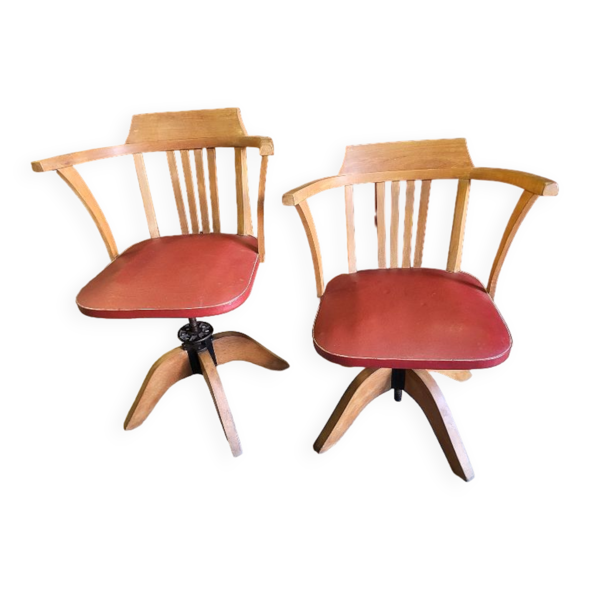 Pair of adjustable office chairs vintage 1960