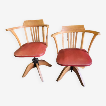 Pair of adjustable office chairs vintage 1960