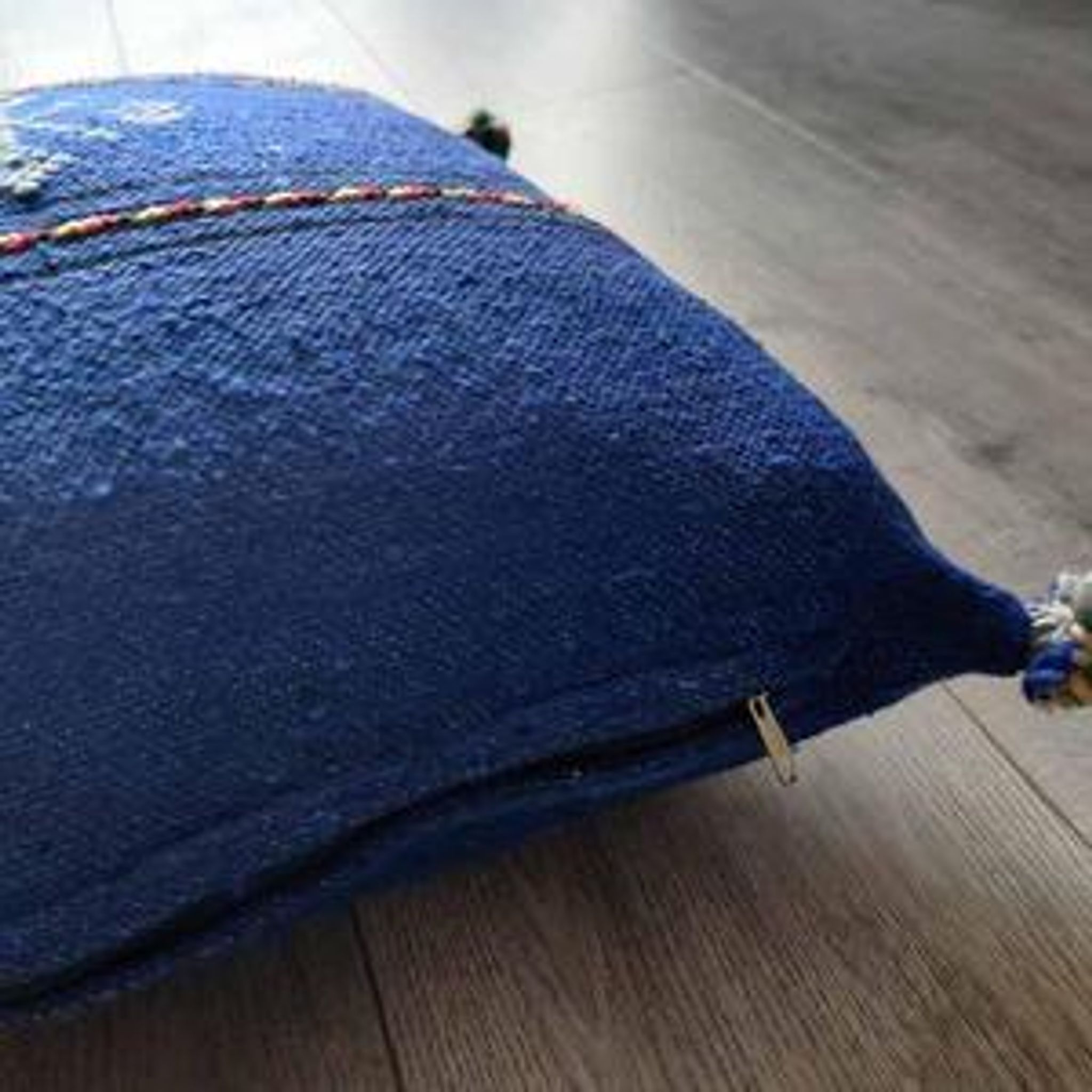 Moroccan blue Berber cotton cushion