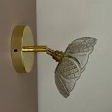 Vintage molded glass lampshade wall light