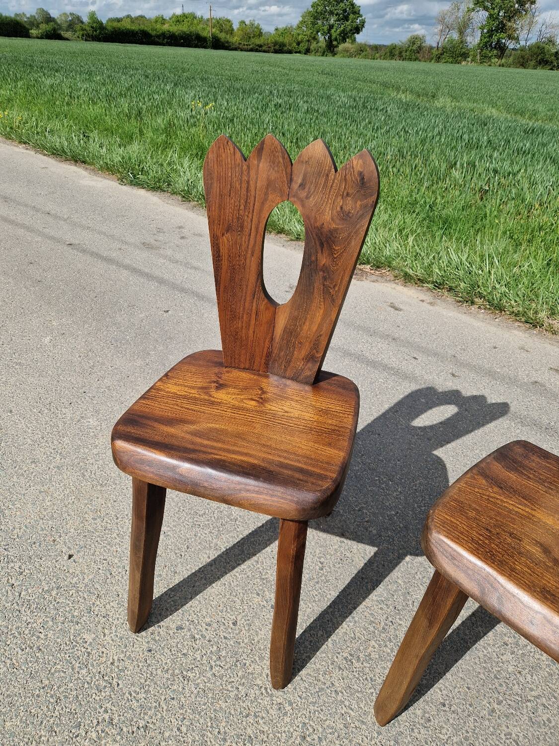 Lot de 3 chaises brutaliste Aranjou style olavi Hanninen