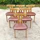 Set of 6 T chairs by Ole Wanscher for Carl Hansen from the 1960s.