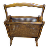 Porte revue en bois et cannage