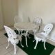 Old white rock garden furniture