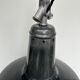 old LAMP SUSPENSION sheet metal enamelled color BLACK, white enamel inside Ø42cm