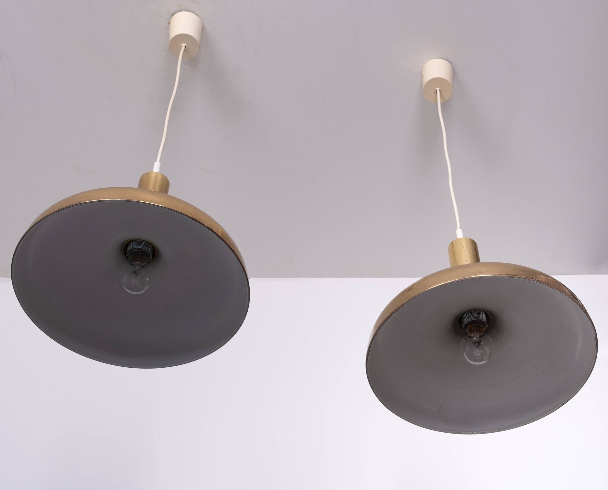Set Solken Leuchten Brass ceiling lamps 1970s Germany