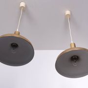 Set Solken Leuchten Brass ceiling lamps 1970s Germany