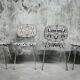 Series of four vintage italian chairs in chrome steel