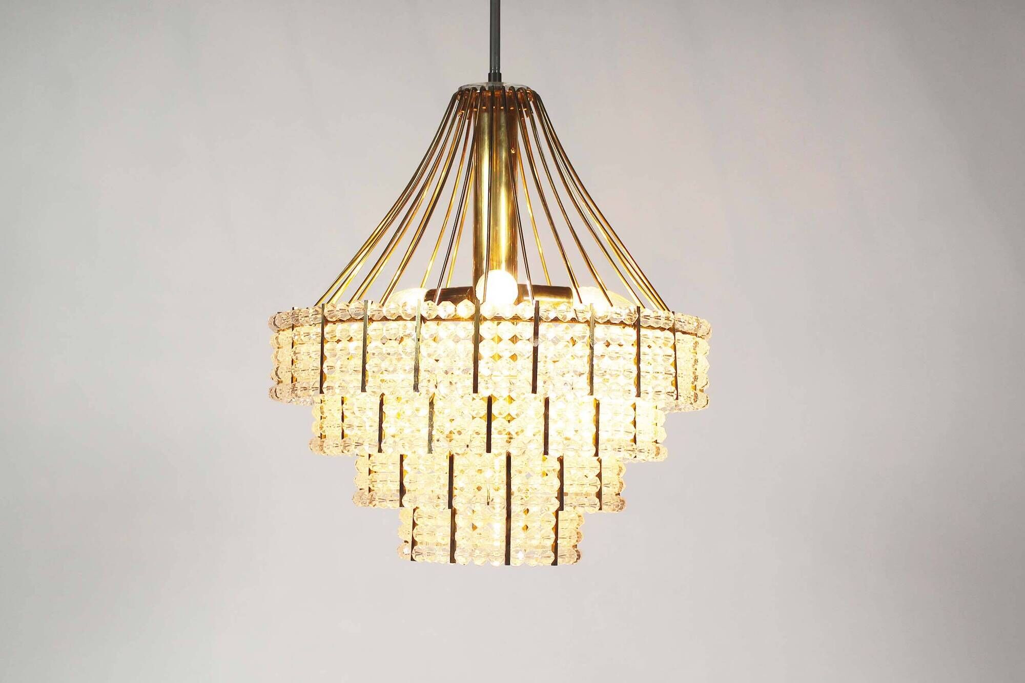 Large Vintage chandelier by Emil Stejnar for Rupert Nikoll - Austria 1960's