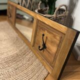Wall mounted coat rack with mirror