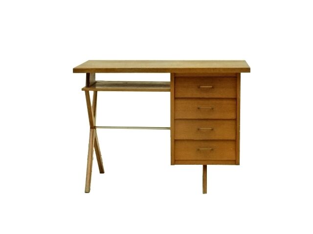 Vintage 1950 crossed  and compass legs desk