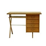 Vintage 1950 crossed  and compass legs desk