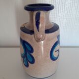 Carstens vase West Germany blue floral motifs