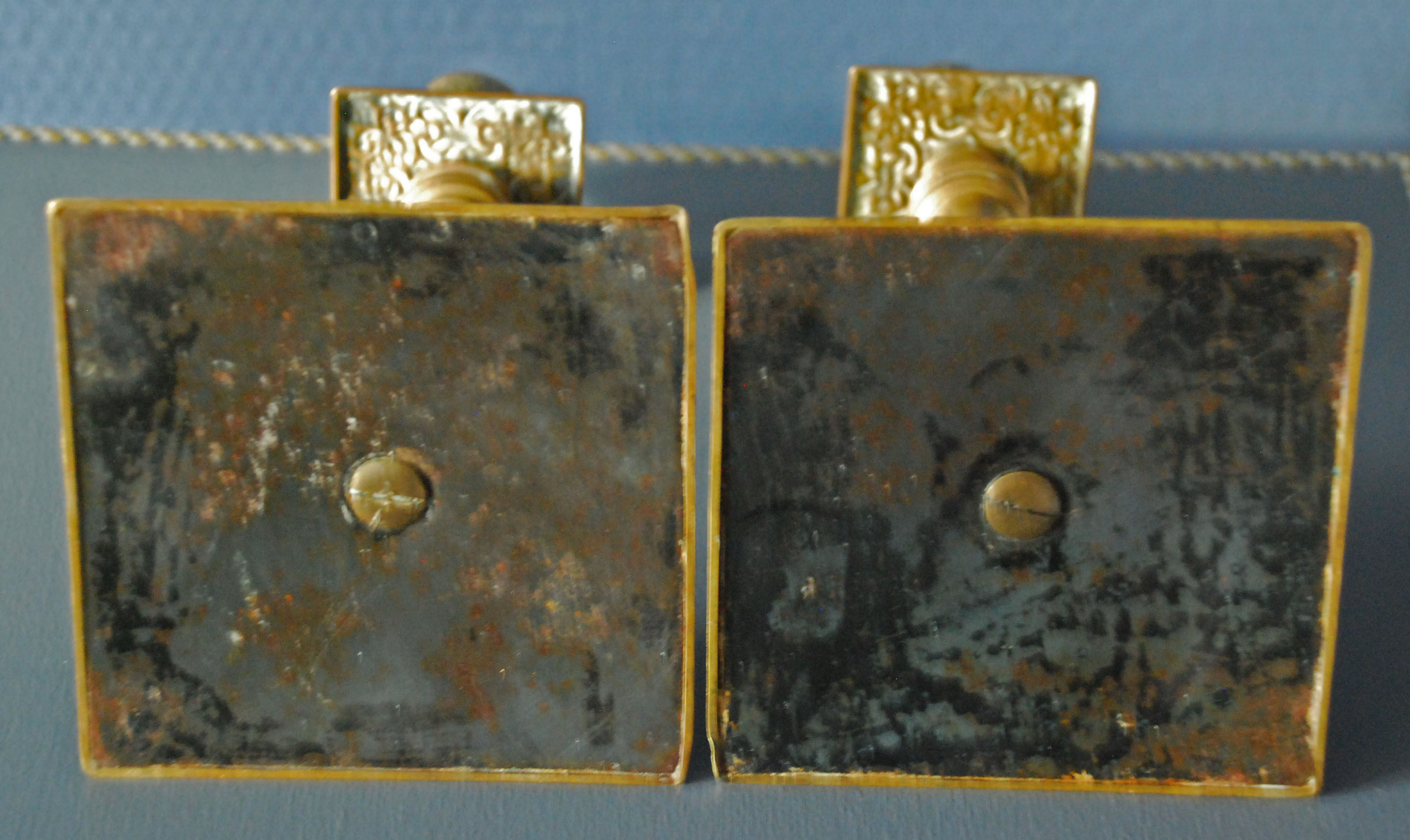 Pair of old candlesticks