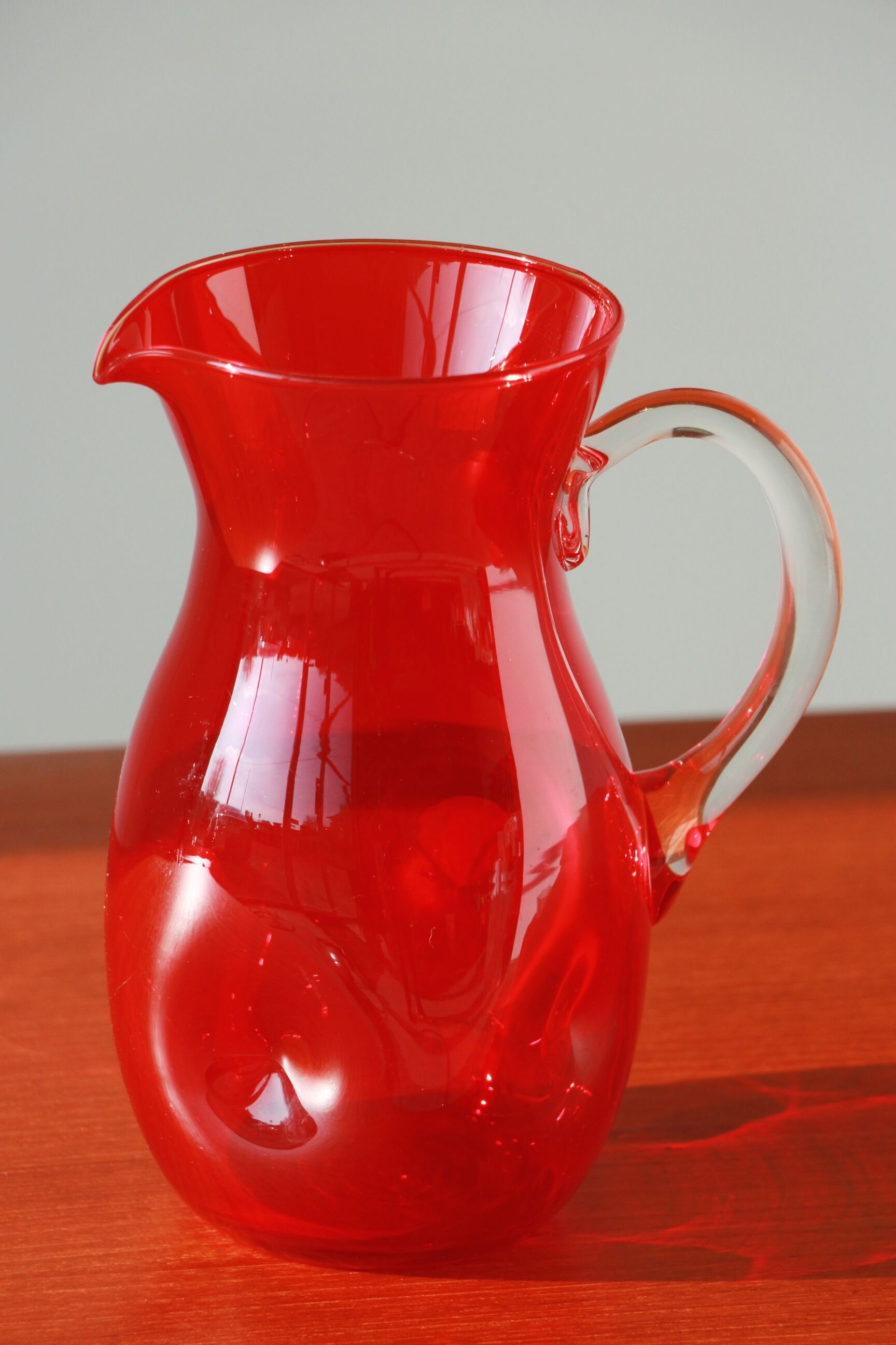 Red glass decanter