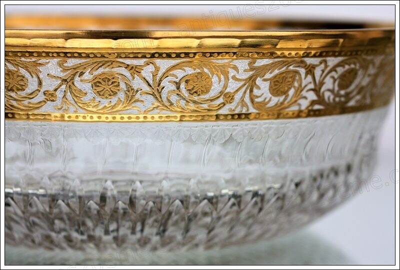 Large flared St Louis Crystal model Thistle gold.