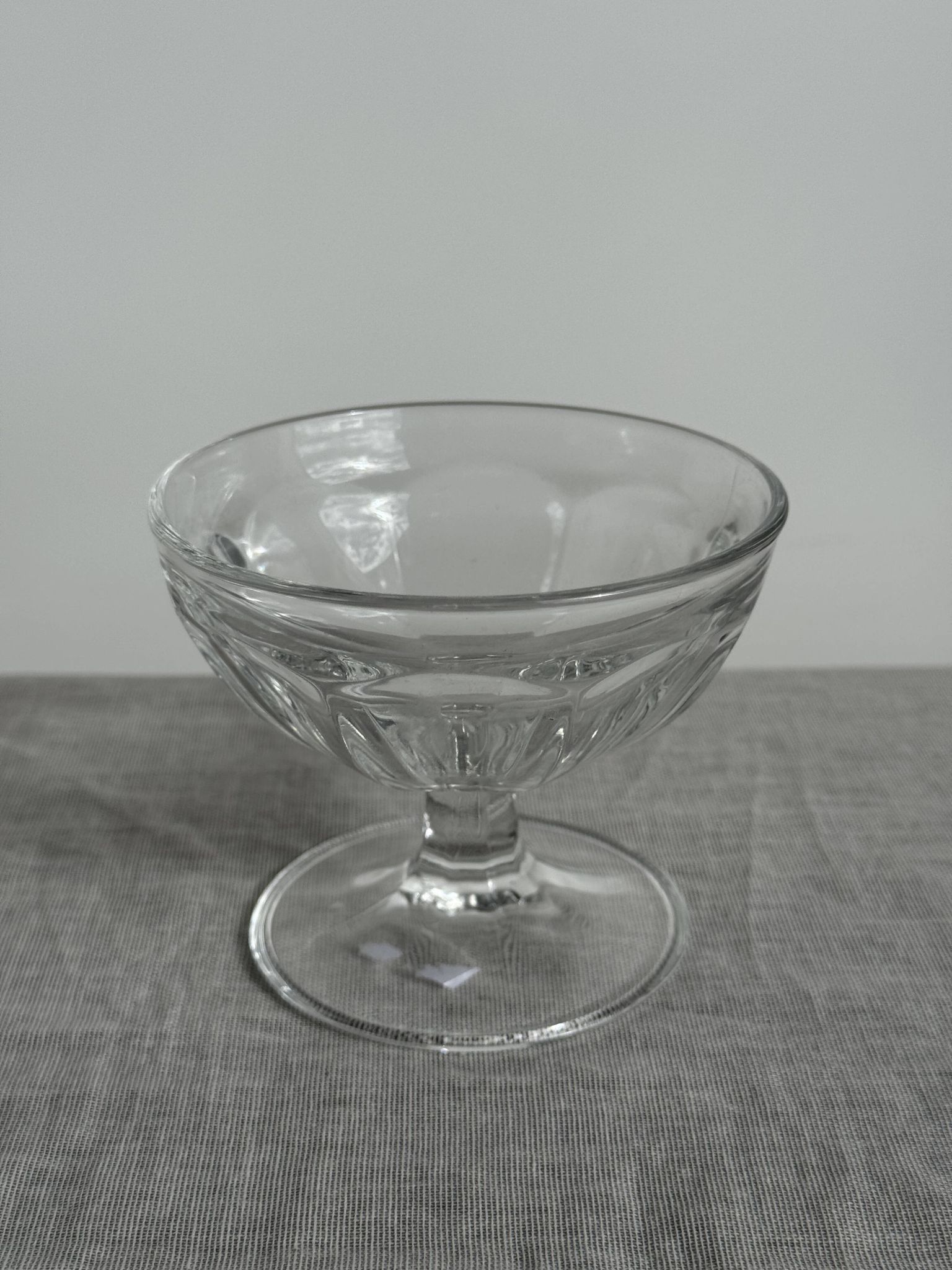 Set of 10 small vintage glass ice cream bowls.