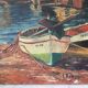Huile sur toile village de pêcheurs