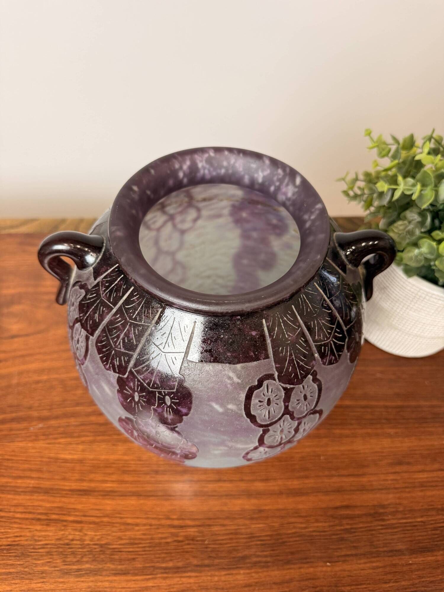 Vase Charles Schneider – Modèle Lavande – Pâte de Verre – Art Déco