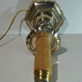 Candle holder pique candle candle old 19 century bronze silver mounted foot lamp