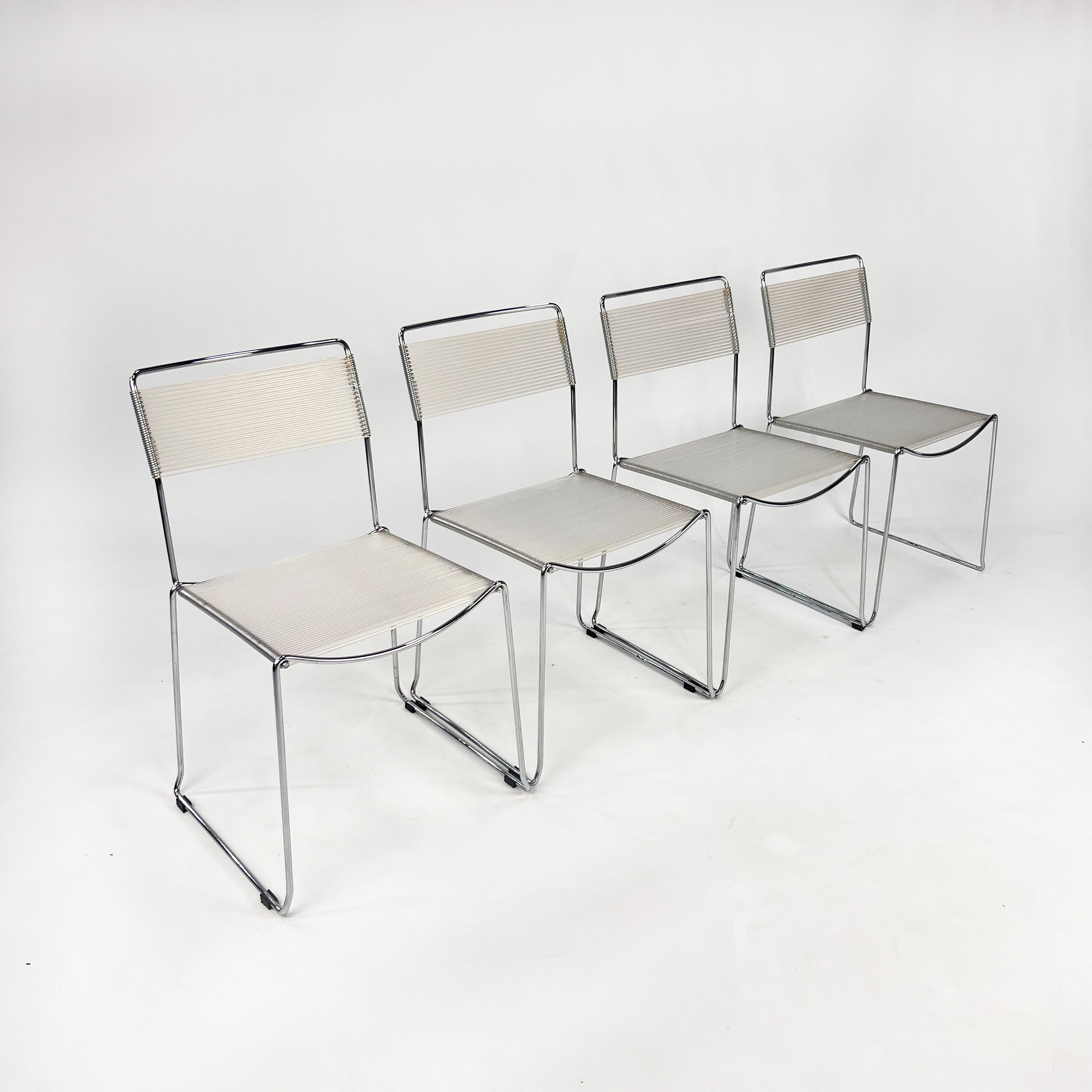 Set of 4 italian spaghetti dining chairs, 1970s