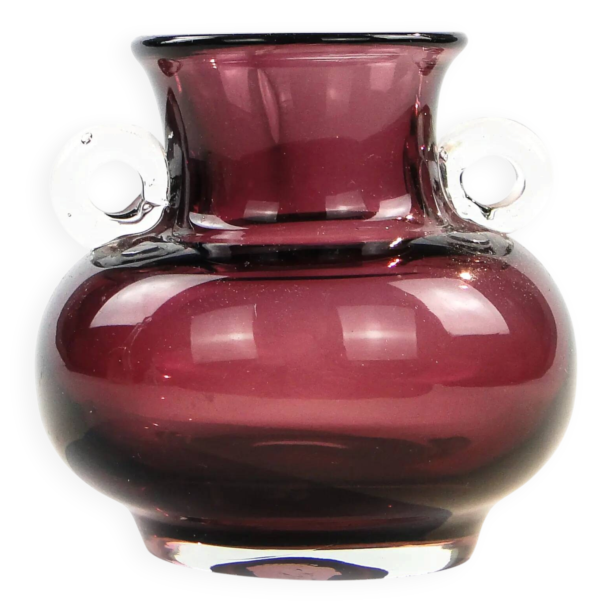Vase, mid-century modern, glass, Poland, 1970s