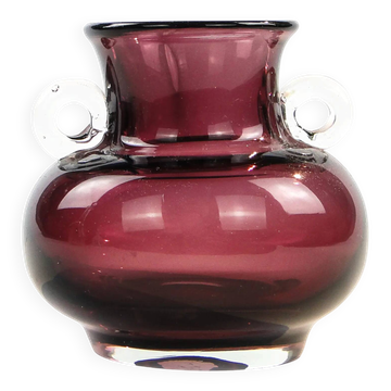 Vase, mid-century modern, glass, Poland, 1970s